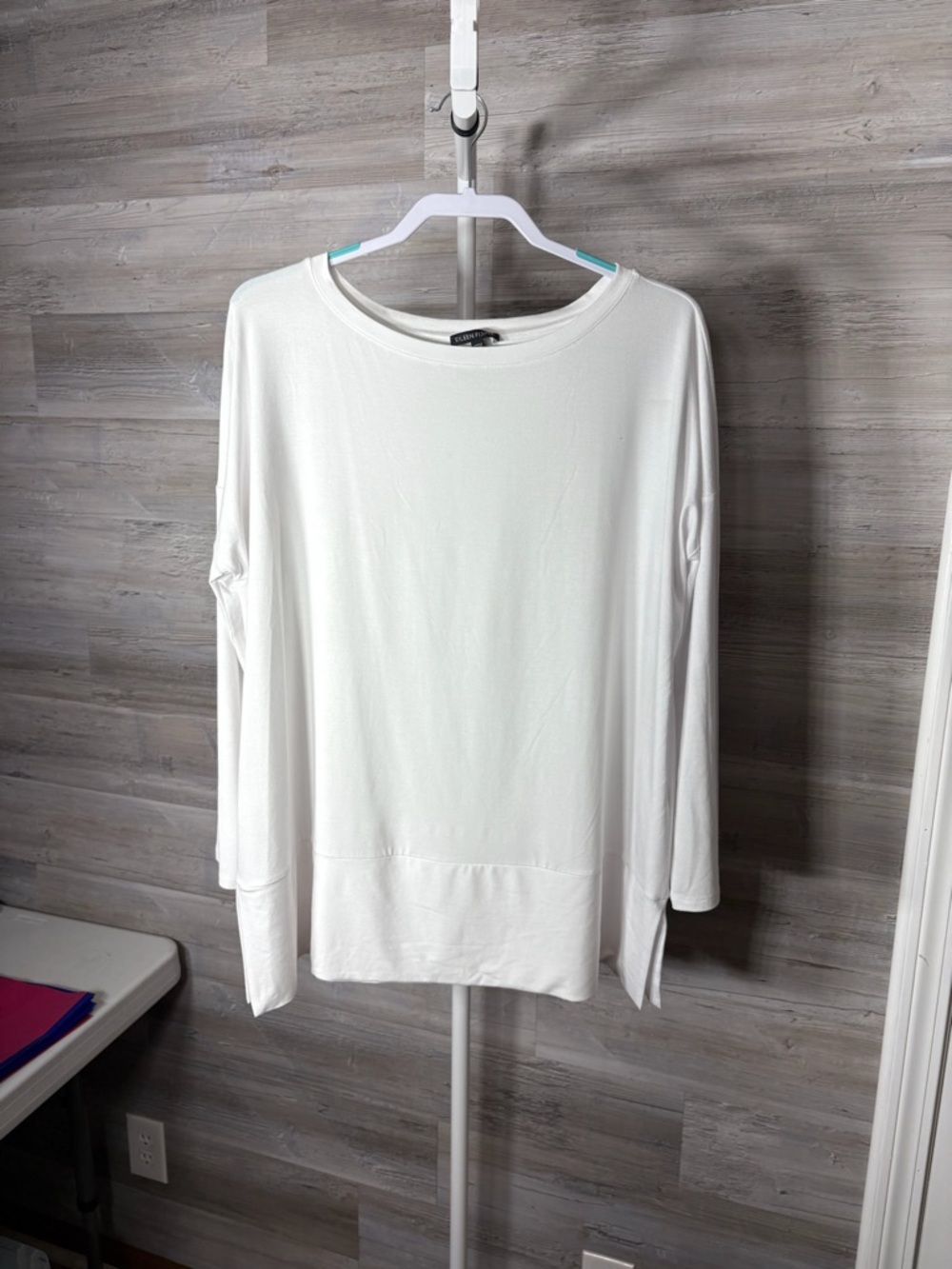 Eileen Fisher Cream Boatneck Long Sleeve Top 1900